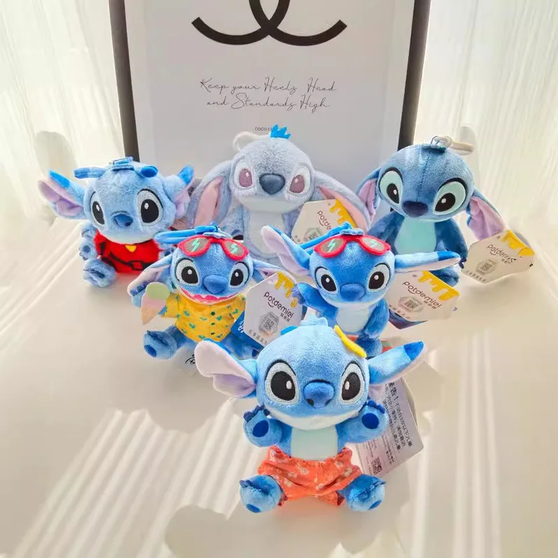 al Disney Kawaii Stitch Angie Plüschtier Schlüsselanhänger Niedlicher Stitch Angel Plüschtiere Schlüsselanhänger Kawaii Peluche Puppen Anhänger Geschenk Kinder 3