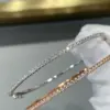 Qualität Marke Reinem 925 Sterling Silber Schmuck Für Frauen Gold Armreif Bewegen Diamant Armreif Hochzeit Schmuck Um Niet 6 cm armreif 3
