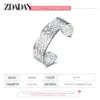 ZDADAN 925 Sterling Silber Aushöhlen Textur Offene Manschette Armband & Armreifen Für Frauen Männer Party Schmuck Hochzeit Geschenke 6