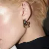Geometrische doppelte runde Stapelohrringe für Damen, Edelstahl, zierliche Gold- und Silber-C-förmige Ohrstecker, Hochzeitsschmuck 4