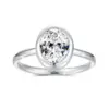 2CT ovale Moissanit-Ringe für Damen, massives 18 Karat Gold, gepolstert, 925er Silber, Lünette, Set, Ehering, Verlobung, Weihnachtsgeschenk, Schmuck 3
