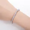 AnuJewel 3 mm halbes Ewigkeits-Moissanit-Armband, 925er Sterlingsilber, 18 Karat Weißgold vergoldet, Armreif für Damen, Schmuck, Geschenke 6