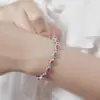 Luxuriöses ovales/herzförmiges Labor-Armband mit rotem Rubin für Damen, 925er Sterlingsilber, Diamantschmuck, Edelsteinarmband für Damen 5