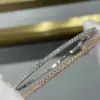Qualität Marke Reinem 925 Sterling Silber Schmuck Für Frauen Gold Armreif Bewegen Diamant Armreif Hochzeit Schmuck Um Niet 6 cm armreif 5