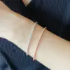 Qualität Marke Reinem 925 Sterling Silber Schmuck Für Frauen Gold Armreif Bewegen Diamant Armreif Hochzeit Schmuck Um Niet 6 cm armreif 4