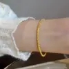 14 Karat reines Gold Farbe glänzende Armband kette für Frauen Braut Hochzeit Armband Armreif feinen Schmuck Geschenke nicht verblassen 4