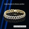 2 Reihen 8 MM Kubanisches Armband Männer Frauen Edlen Schmuck S925 Silber High Carbon Diamant Paar Armband vergoldet 18 Karat Hip Hop Link Kette 1