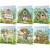6 Stück DIY Ostern-Thema Strass-Diamant-Kunst Mosaik-Postkarten Diamant-Kunst Handgemachte Karten für Geburtstage, Erntedankfest und Feiertage