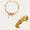 Chinesischen Stil Alte Emaille Goldfisch Schloss Relief Hand-geschnitzt Acht-schatz Armband Retro Mode Armband Schmuck