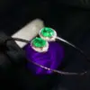 YULEM natürliches Smaragd-Armband für Damen, Hochzeit, al-Armband aus 925er Sterlingsilber, verstellbar, 18 Karat vergoldet, edler Schmuck 3