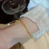 14 Karat reines Gold Farbe glänzende Armband kette für Frauen Braut Hochzeit Armband Armreif feinen Schmuck Geschenke nicht verblassen 5
