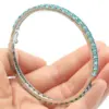 Kaufen Sie 5 und erhalten Sie 1 gratis. 66 x 4 mm. Atemberaubendes goldenes Citrin-Armband mit reichhaltigem blauem Aquamarin für Damen, Hochzeit, Silber, 7,5 Zoll