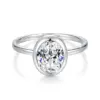 2CT ovale Moissanit-Ringe für Damen, massives 18 Karat Gold, gepolstert, 925er Silber, Lünette, Set, Ehering, Verlobung, Weihnachtsgeschenk, Schmuck