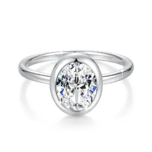 2CT ovale Moissanit-Ringe für Damen, massives 18 Karat Gold, gepolstert, 925er Silber, Lünette, Set, Ehering, Verlobung, Weihnachtsgeschenk, Schmuck