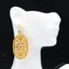 55 x 24 mm, atemberaubende 15,2 g goldene Citrin-CZ-Damen-Hochzeitsohrringe aus Gold und Silber 2