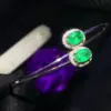 YULEM natürliches Smaragd-Armband für Damen, Hochzeit, al-Armband aus 925er Sterlingsilber, verstellbar, 18 Karat vergoldet, edler Schmuck 5