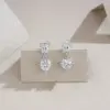 Voller Moissanit D Farbe Diamant Oval Herz Damen Ohrringe 925 Silber 18 Karat Weißgold Party für Frauen Dame Geschenk 4
