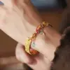 Chinesischen Stil Alte Emaille Goldfisch Schloss Relief Hand-geschnitzt Acht-schatz Armband Retro Mode Armband Schmuck 2
