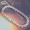 100 % 925 Sterling Silber Tank Kette Moissanit Armband für Frauen Luxus Designer Armbänder Party Hochzeit Geburtstag Geschenke Schmuck 1