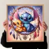 1 Stück großer Stich und Simba auf Traumfänger-Leinwand – 5D-Diamant-Malerei-Set zum Selbermachen, runde Diamanten, lebendige Farben, ideal für Ho 3