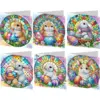6 Stück DIY Ostern-Thema Strass-Diamant-Kunst Mosaik-Postkarten Diamant-Kunst Handgemachte Karten für Geburtstage, Erntedankfest und Feiertage 2