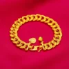 Kinderarmband aus 24-karätigem Gold mit breitem Band | AU999 Pure Gold, dickes Band mit mattem Finish, verstellbarem Verschluss, sicher und elegant 2