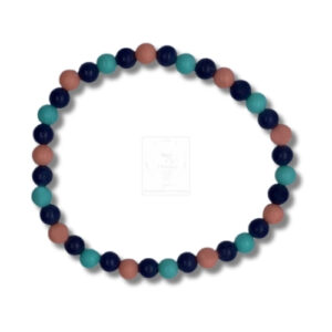 Dreifarbiges Armband in Blau, Türkis und Kupfer