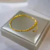 14 Karat reines Gold Farbe glänzende Armband kette für Frauen Braut Hochzeit Armband Armreif feinen Schmuck Geschenke nicht verblassen 2