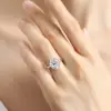 2CT ovale Moissanit-Ringe für Damen, massives 18 Karat Gold, gepolstert, 925er Silber, Lünette, Set, Ehering, Verlobung, Weihnachtsgeschenk, Schmuck 4