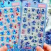 Echte Niedliche Stitch 3D Stereo Kristall-Aufkleber Süße Cartoon-Sticker für Handdekoration DIY Handyhüllen Dekorative Wasserbecher-Aufkleber