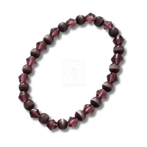 Dunkelrotes Armband mit facettierten Kristallperlen