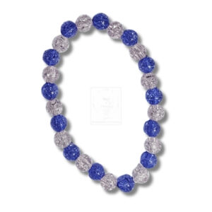 Armband in Blau und Transparent mit Strukturperlen
