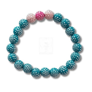 Armband in Grün mit rosa Akzentperlen
