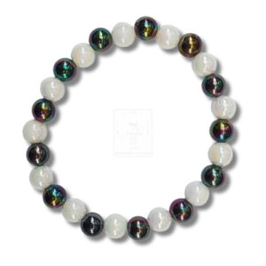 Armband in Weiß-Schwarz mit changierendem Effekt