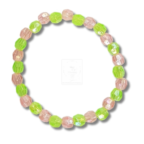 Elegantes Armband in Rosa und Grün – handgefertigt