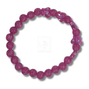 Pinkes Armband mit strukturierten Perlen