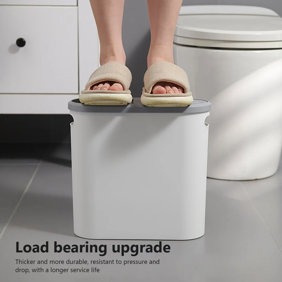Mülleimer für Zuhause mit Deckel, große Kapazität, Badezimmer-Abfalleimer, kreativer Press-Mülleimer für den Raum, Spalt-Mülleimer, Küchen-Plastikkorb, Abfalleimer 6