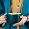 700 ml Kaffeetasse aus Keramik, Frühstück, Haferflocken, Milch, Teetasse, großes Fassungsvermögen, Instant-Nudelschüssel, Neuheitsgeschenke, ideal für Ihre Freunde 2
