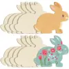 10 teile/satz Unvollendete Holz Osterhase Kaninchen Ornament Kinder DIY Holz Malerei Graffiti Holz Handwerk Kinder Ostern Party Geschenk 3