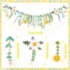 Blumenbanner „Happy Birthday“ Wildblumen-Girlande für modische Boho-Gartenhochzeiten, Geburtstage, Babypartys und florale Partydekoration 4