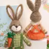 Osterhase Deko-Stofffigur Niedliche Hasenfigur für Regal Kaminsims Frühlings-Heimdekoration Tisch-Mittelstück Ornament 5