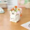 Frühlingshase-Dekor, niedliches weißes Kaninchen, künstliche Blumen, Topfornamente, Zuhause, Zimmer, Büro, Fensterbank, Kunst, Ostern, Dekor, Foto-Requisiten, Geschenk 5