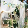 Blumenbanner „Happy Birthday“ Wildblumen-Girlande für modische Boho-Gartenhochzeiten, Geburtstage, Babypartys und florale Partydekoration 5