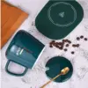 Neuer Thermostatischer Keramikbecher mit Löffel und Deckel, tragbares Geschenkbox-Set, Kaffeetasse, Becher, Schule, Büro, praktisch und praktisch 2