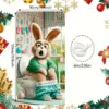 VIKAMA Lustiger Toiletten-Kaninchen-Türbehang, Oster-Deko, Cartoon-Festdekoration, Wohnzimmerdekoration 5