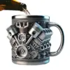 304 Edelstahl Einsatz Harz Bier Danegeld Tankard Kaffee Bierkrüge Tasse Wasserbecher Kaffeetasse V8 Motoren Edelstahl Tasse 4