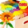 100–1500 Stück Rohrreiniger zum Basteln, mehrfarbig, Chenille-Stiele, Drehstäbe, Plüschstab für Kinder, DIY, Kunsthandwerk, Dekoration