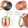 Moskauer Mule-Becher, Kaffeetasse, Bar, Trinkgeschirr, Champagner-Tasse, Cocktail-Weinbecher, Edelstahl, gehämmerter, verkupferter Bierbecher 6