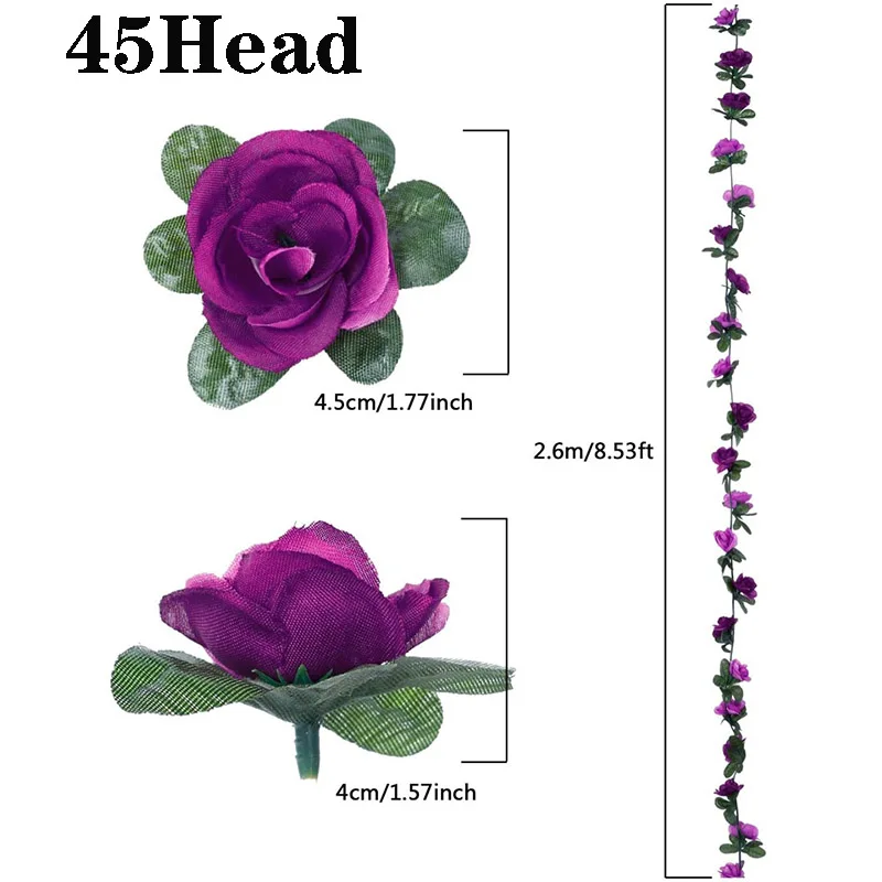 1pc 2m Rose Künstliche Blume Girlande Weiß für Hochzeit Hause Dekoration Frühling Herbst Garten Arch Decor DIY Gefälschte blumen Reben 3