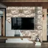 Stein Wand Effekt Wandaufkleber Restaurant Schlafsaal PVC Tapete 3D Effekt Vinyl Kunst für Zuhause Aufkleber Ziegel Textur Wandaufkleber 4